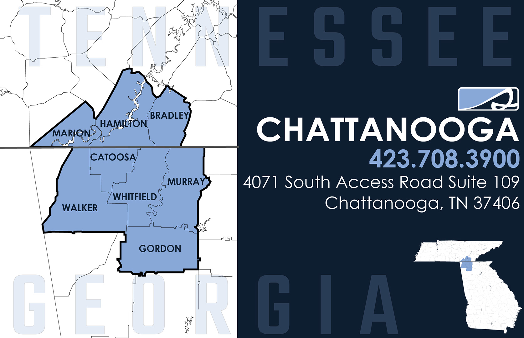 Southeast Restoration Service Area Map of Chattanooga, TN