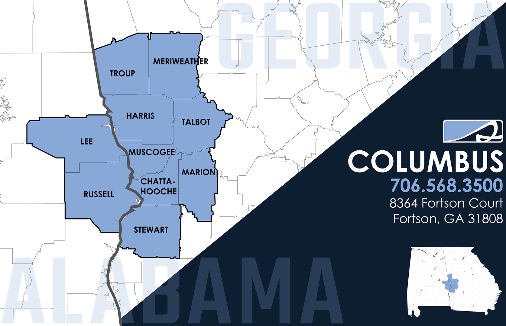 Southeast Restoration Service Area Map of Columbus, GA