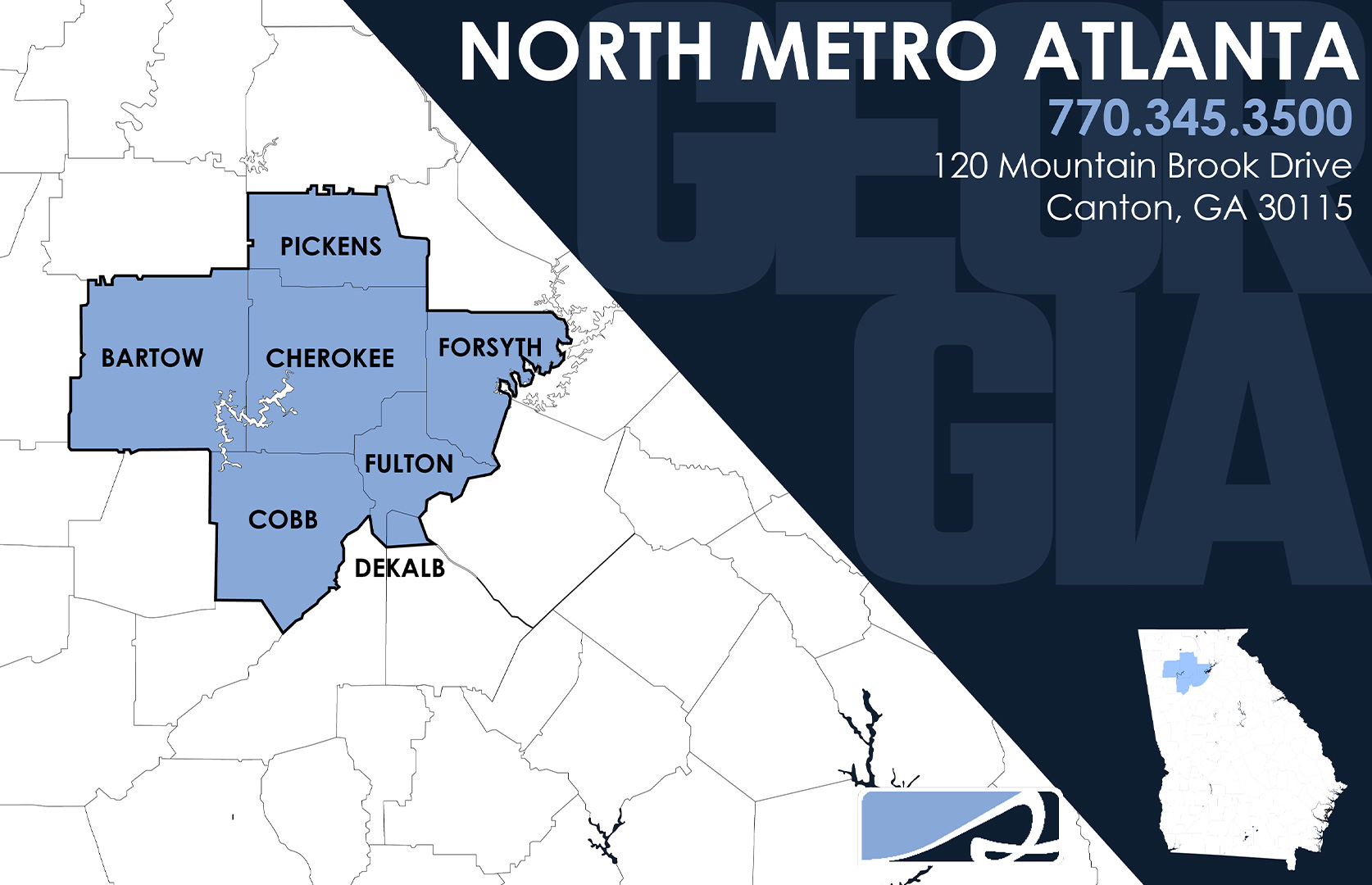 Southeast Restoration Service Area Map of North Metro Atlanta, GA